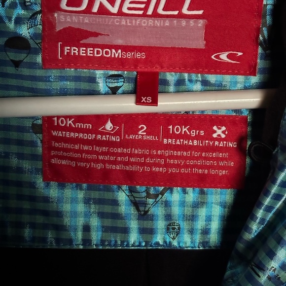 Oneill Women's Freedom Series Blue Check Metallic Ski Jacket Size Extra Small - Picture 14 of 14